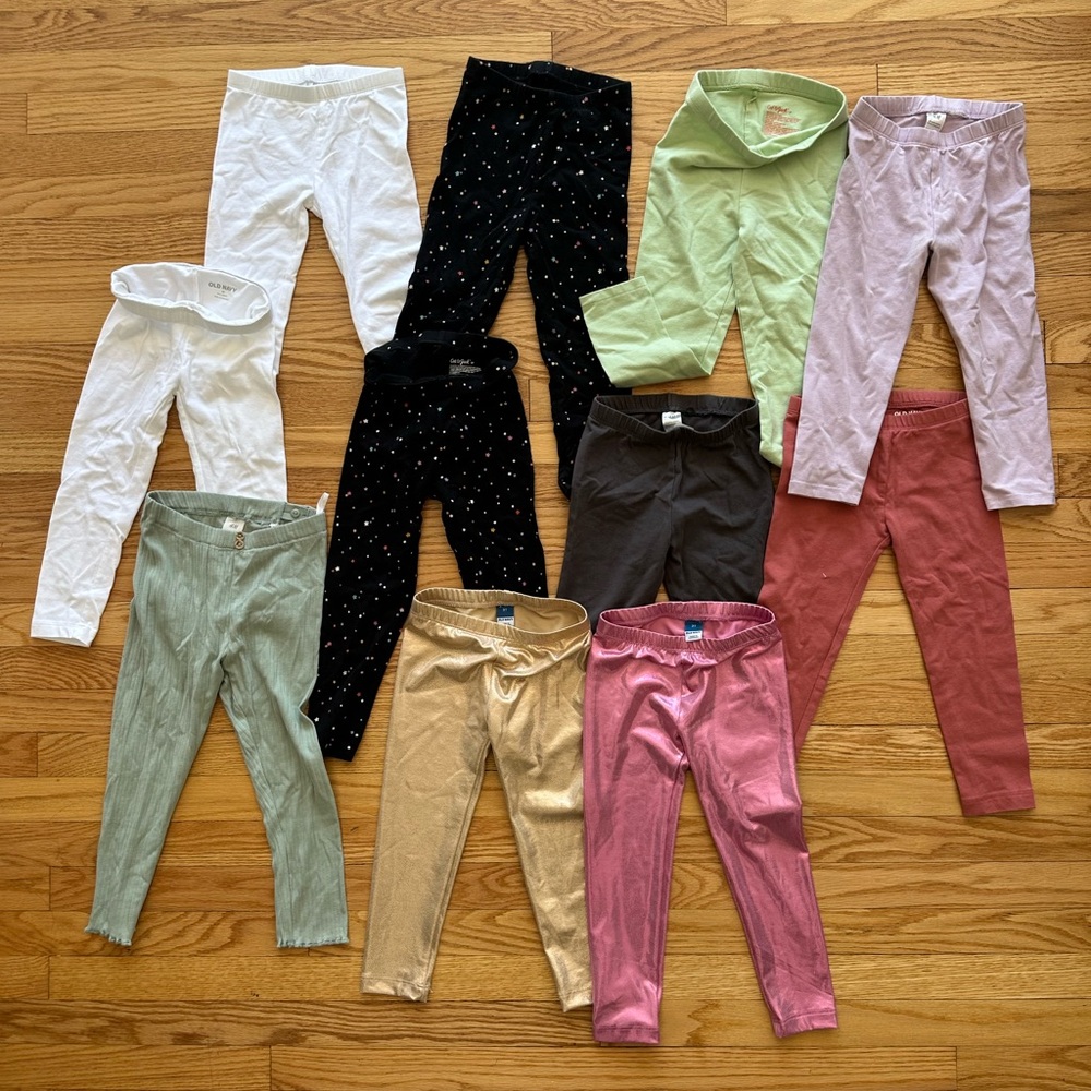 11 Kids Assorted Color Leggings Set bundle - Picture 4 of 7